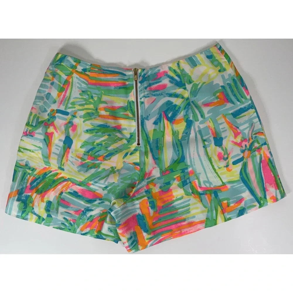 NWOT Women's Lilly Pulitzer Linnea Flat Front Back Zip Shorts Sea Salt Sun Sz 00